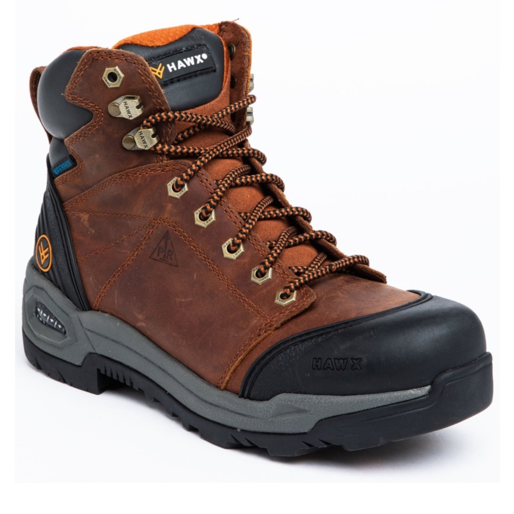 New Hawx Men’s 6” Crew Chief Waterproof Work Boots Composite Toe Size: 7.5D